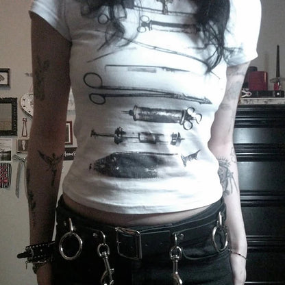 Doc Print Cropped Shirt