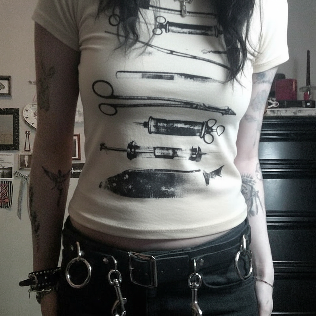 Doc Print Cropped Shirt