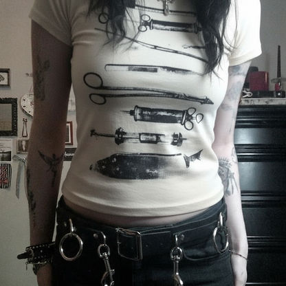 Doc Print Cropped Shirt